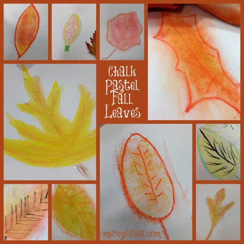 Chalk Pastel Fall Leaves @mercyisnew.com
