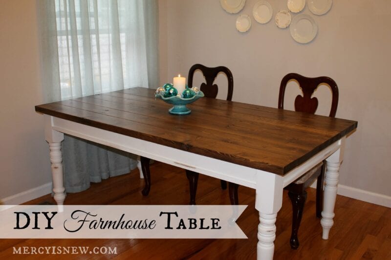 DIY Farmhouse Table @mercyisnew.com