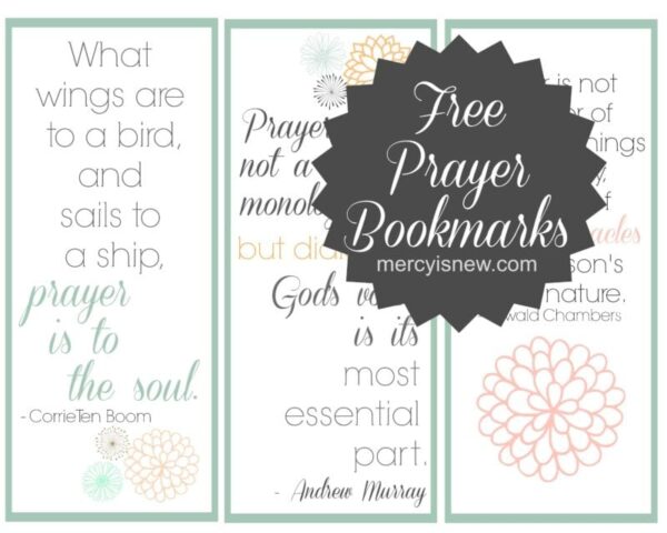 FREE Prayer Bookmarks graphic