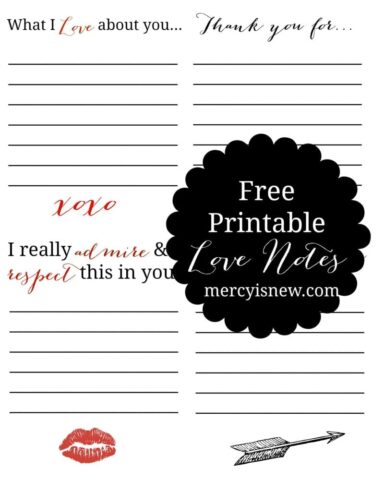 Free Printable Love Notes GRAPHIC