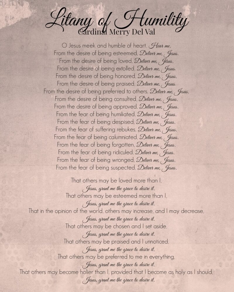 Litany Of Humility Free Printable