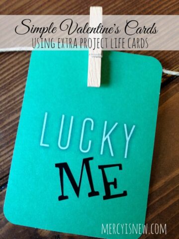 More Simple Valentine's Cards using EXTRA Project Life cards @mercyisnew.com