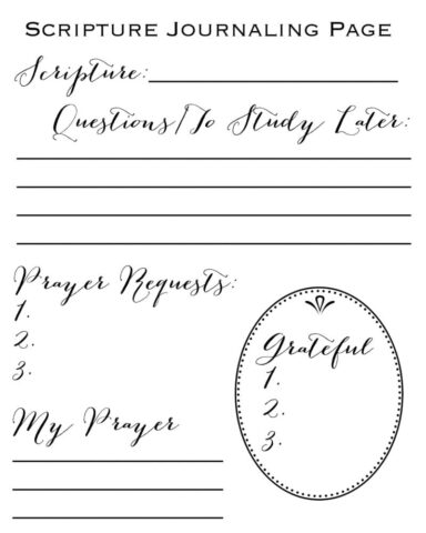 Free Printable Scripture Journaling Page