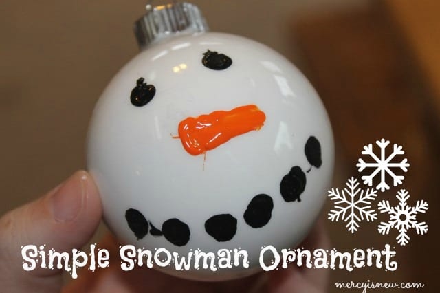Simple Snowman Ornament @mercyisnew.com