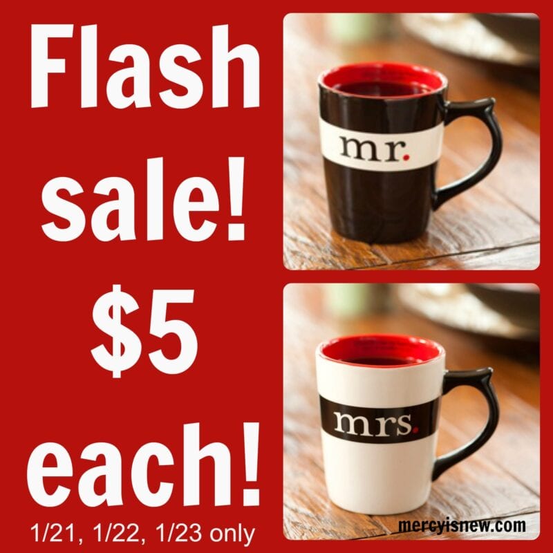 Valentine Flash Sale $5 mugs @mercyisnew.com