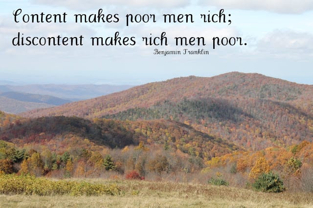 contentmentquotefranklin